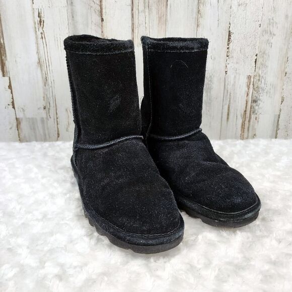 BearPaw Elle Cowhide Boots Black Size 4 - Picture 1 of 8